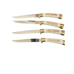 Vtg Royal Brand Cutlery Co. "Masterpiece" Steak/Table Knives with Bakelite Handl